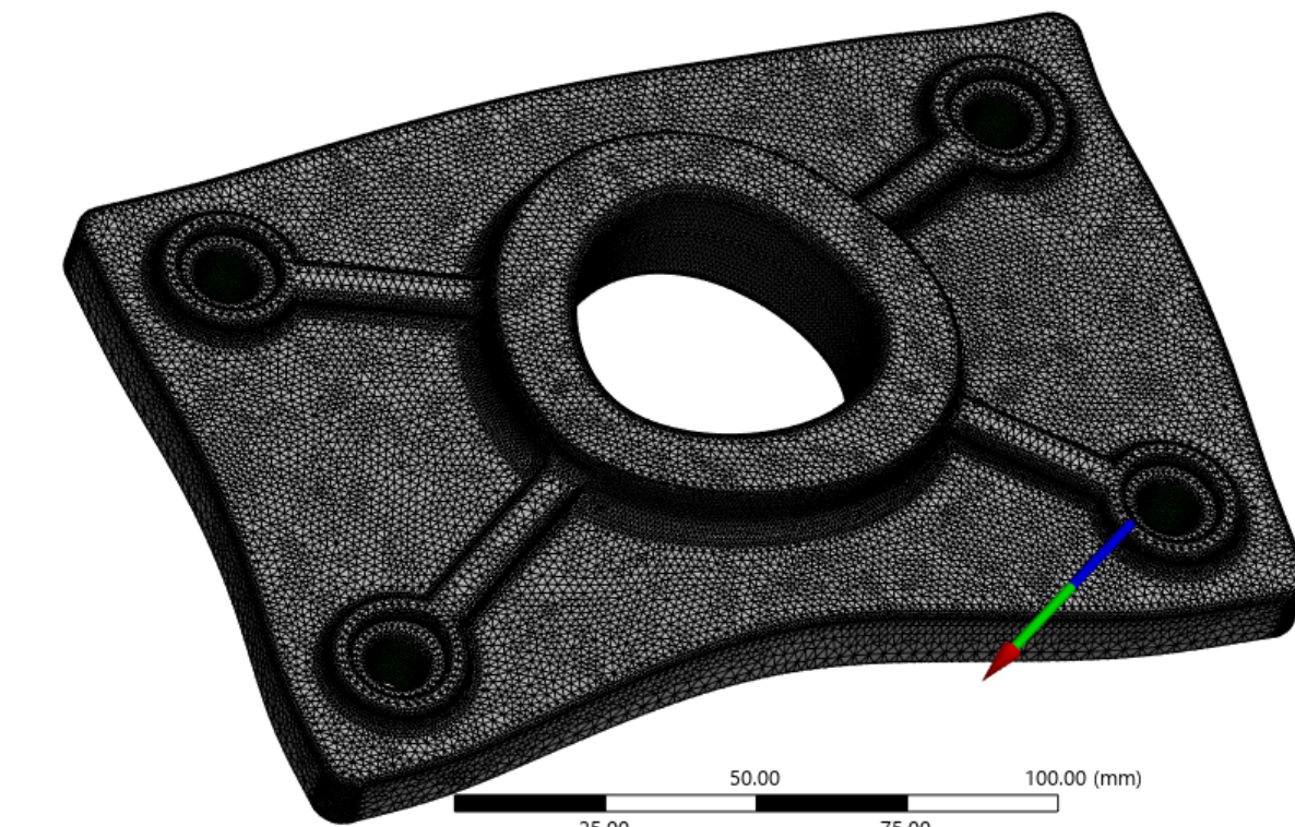 Cropped ANSYS LC3 reaction-force check for combined 3 kN lateral and 2 kN vertical loading