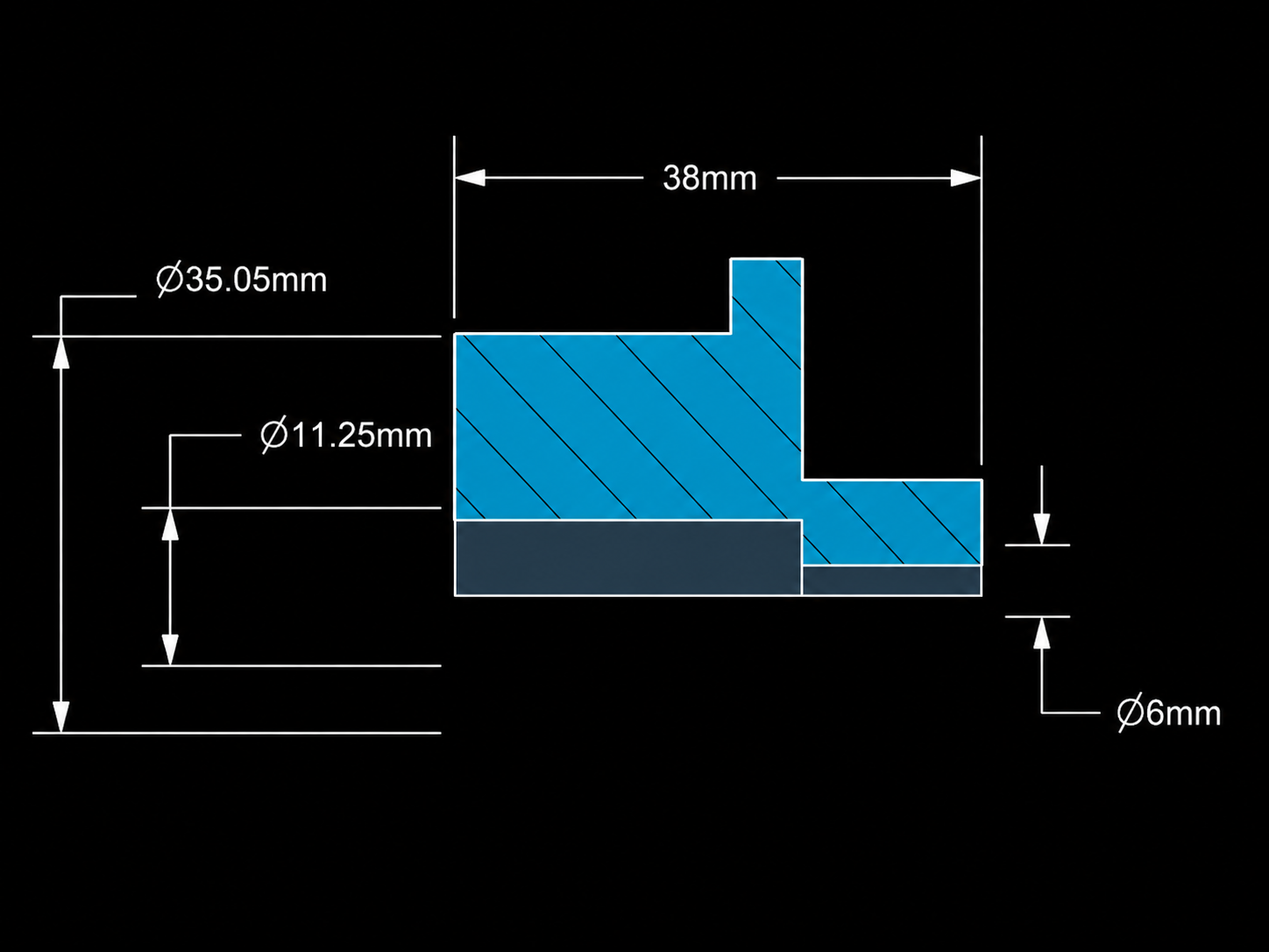 Dimensioned legacy two-step reducer geometry